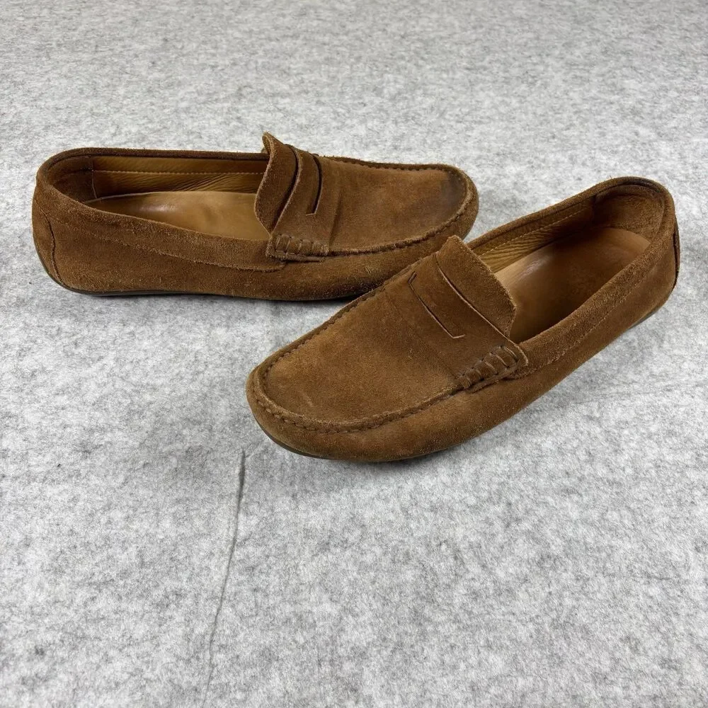 Luca Del Forte Men's Size 42 Suede Chestnut Penny Loafers 10046 Portugal EUC